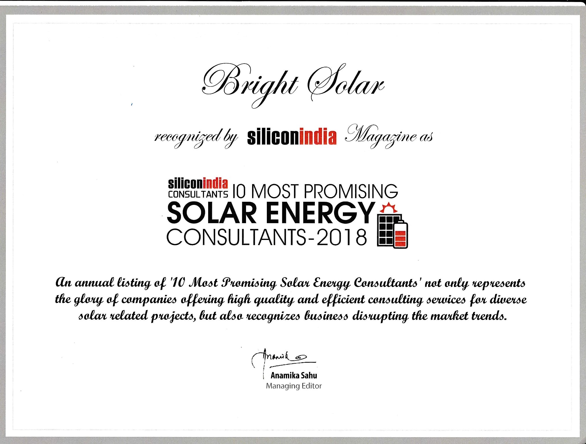 Bright Solar Recognition